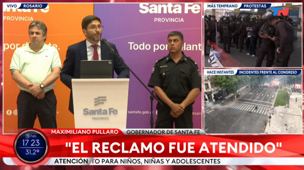 Pullaro dijo que la protesta de la policía “fue un reclamo justo y genuino”