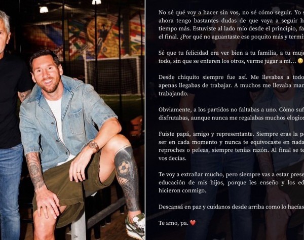 Messi despidió a su padre con una carta: “No sé cómo seguir”